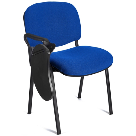 Konferencestol MOBY MED BORD Skriveplade, Enestående Pris! Blå Farve Og Sorte Ben