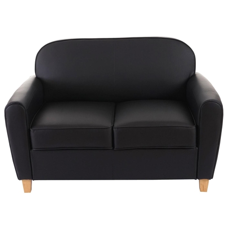 2-Personers Sofa ARTIS, Smukt og Stilfuldt Design, Komfortabel og Anvendelig, I Sort Læder