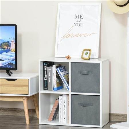 Reol DAVOS, 61x30x61 cm, Moderne Design, 4 Hylder, I Træ, Hvid Farve